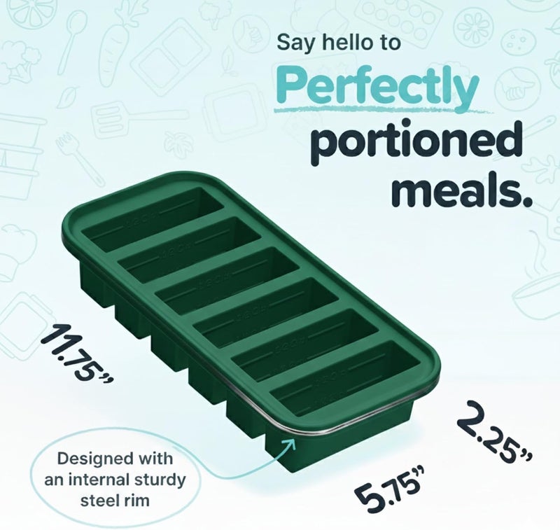 Souper Cubes 1/2 Cup Silicone Freezer Mold with Lid, Kale, 1-Pack | 100% Platinum-Cured Silicone Freezer Cube, Oven & Microwave Safe, Perfect for Freezing Broth, Sauces, Sides and More - Image 5