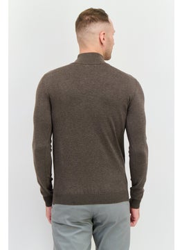 Sorbino Men Mock Neck Textured Sweater, Taupe  - Image 3