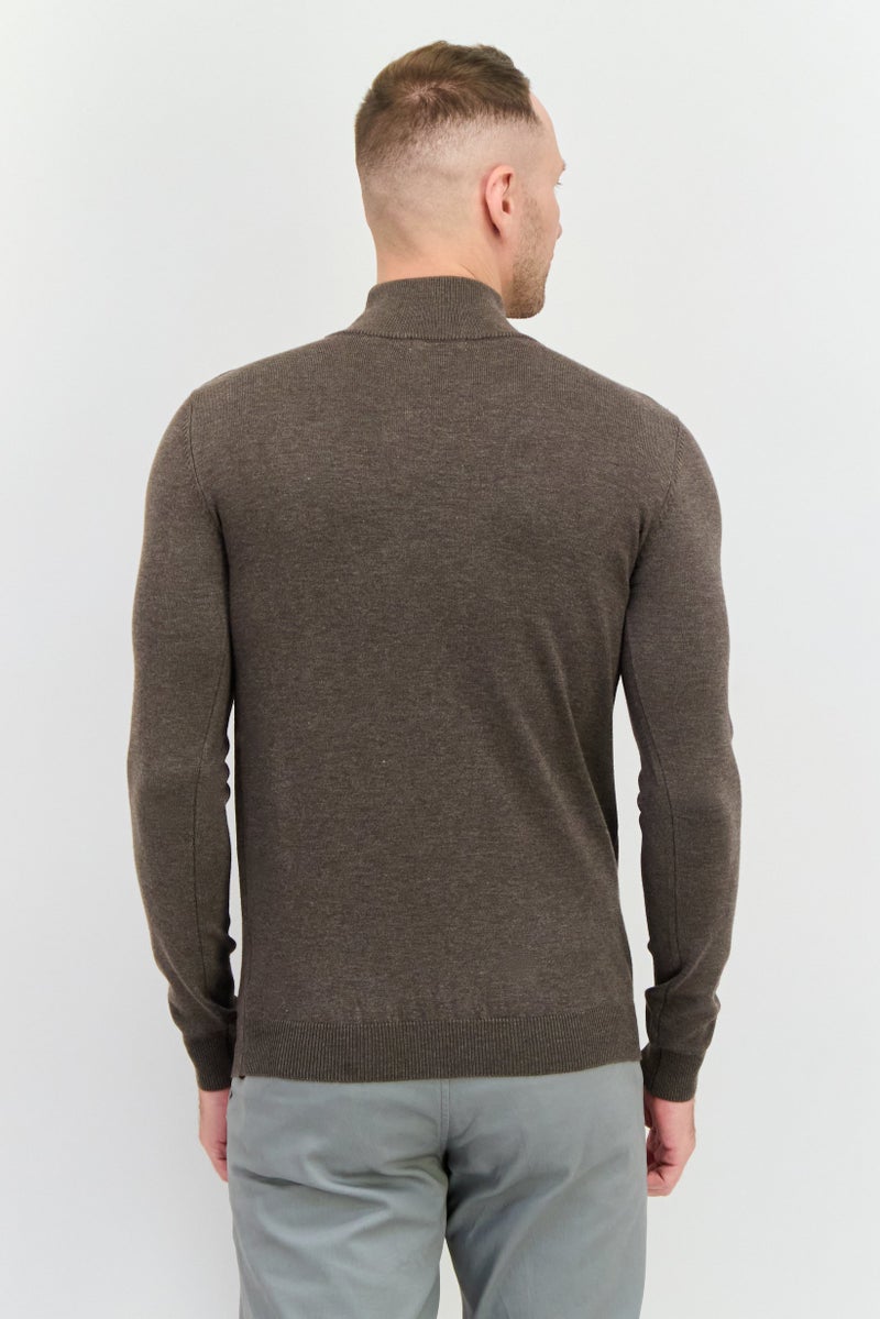 Sorbino Men Mock Neck Textured Sweater, Taupe - Image 3