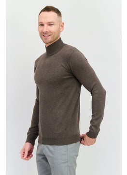 Sorbino Men Mock Neck Textured Sweater, Taupe  - Image 2