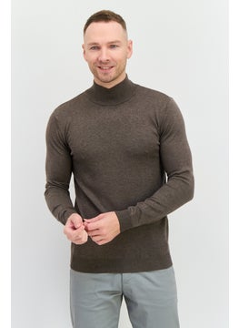 Sorbino Men Mock Neck Textured Sweater, Taupe  - Image 1