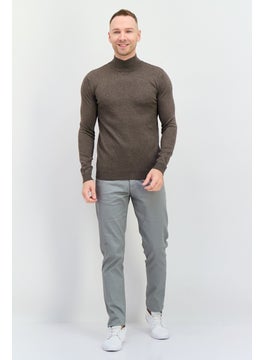 Sorbino Men Mock Neck Textured Sweater, Taupe  - Image 4