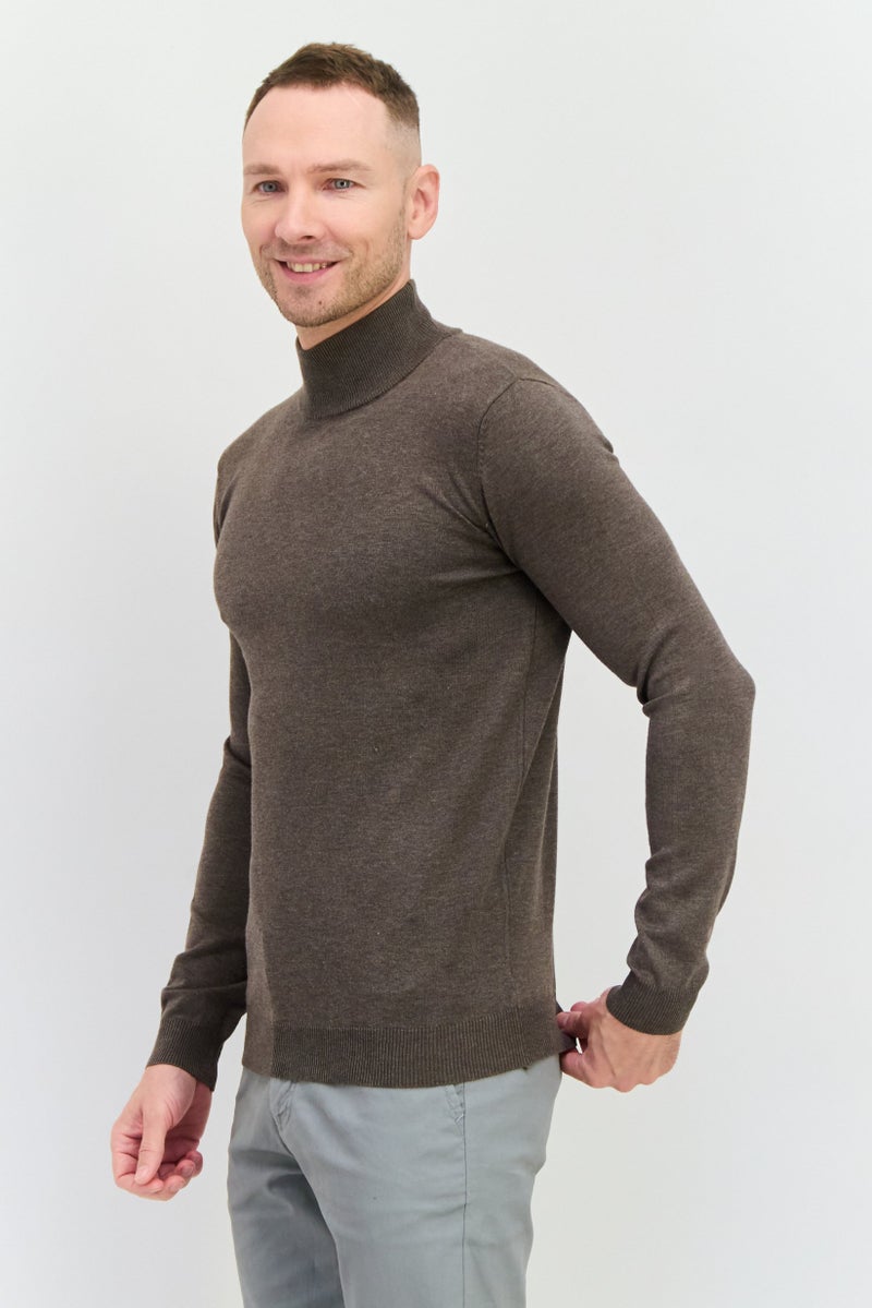 Sorbino Men Mock Neck Textured Sweater, Taupe - Image 4