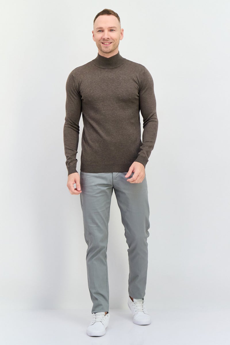 Sorbino Men Mock Neck Textured Sweater, Taupe - Image 2
