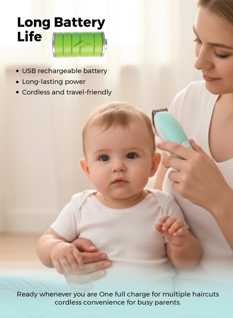 Zenito Baby Hair Trimmers - Quiet & Safe Haircut Kit -Baby Hair Clippers, Quiet & Dual-Mode Hair Cutting for 0-12, Waterproof Rechargeable & Cordless Hair Trimmer for Infant Toddler & Kids - Image 3