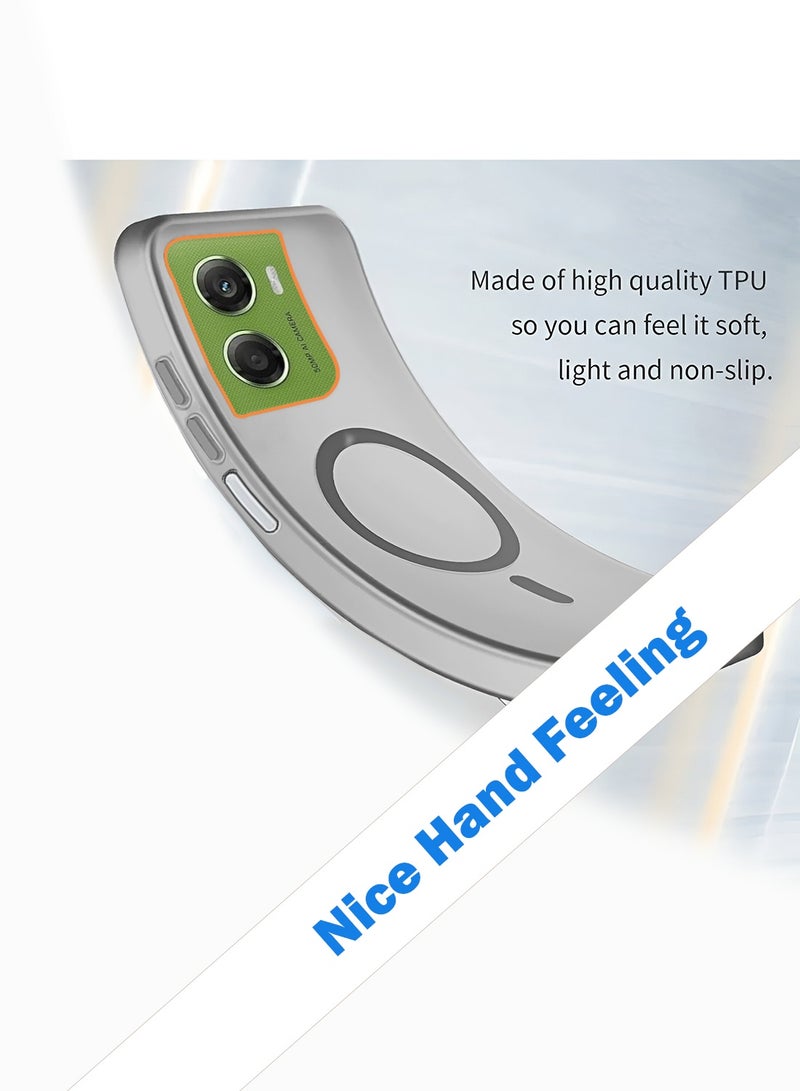 Wtech Motorola Moto G06 4G 2025 Hybrid Translucent Magsafe with Magnetic Charging Raised Camera Lips Elegant Look Case Cover (MCMPMN) - Grey - Image 3