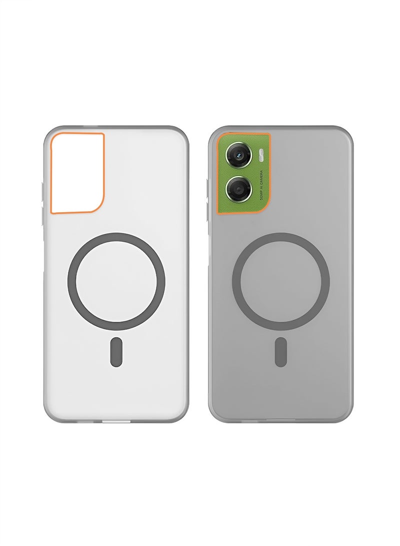 Wtech Motorola Moto G06 4G 2025 Hybrid Translucent Magsafe with Magnetic Charging Raised Camera Lips Elegant Look Case Cover (MCMPMN) - Grey - Image 2