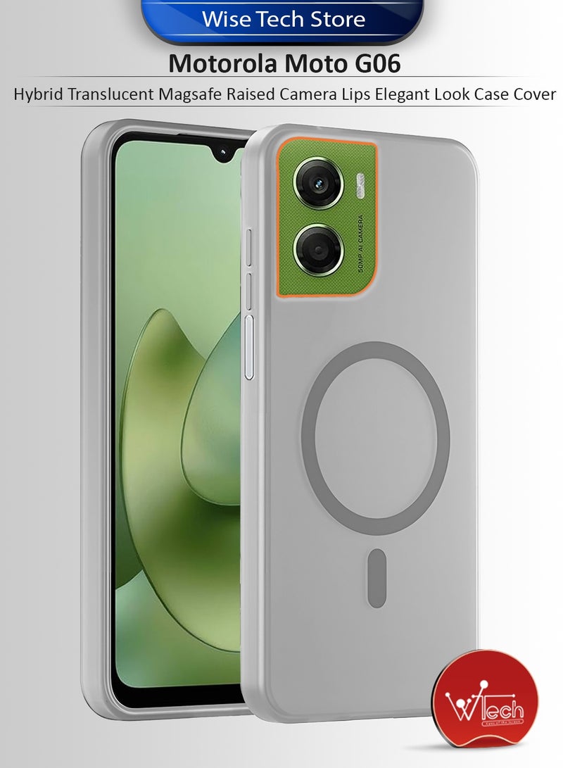 Wtech Motorola Moto G06 4G 2025 Hybrid Translucent Magsafe with Magnetic Charging Raised Camera Lips Elegant Look Case Cover (MCMPMN) - Grey - Image 1