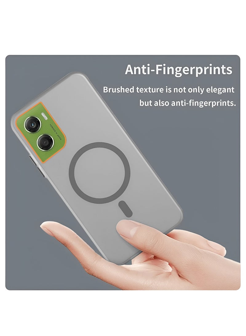 Wtech Motorola Moto G06 4G 2025 Hybrid Translucent Magsafe with Magnetic Charging Raised Camera Lips Elegant Look Case Cover (MCMPMN) - Grey - Image 4