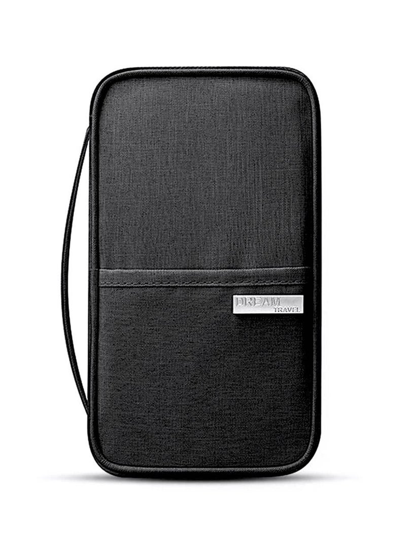 نيبمينينت محفظة سفر مع حامل لجواز السفر مزودة بتقنية حجب تحديد الهوية بموجات الراديو أسود