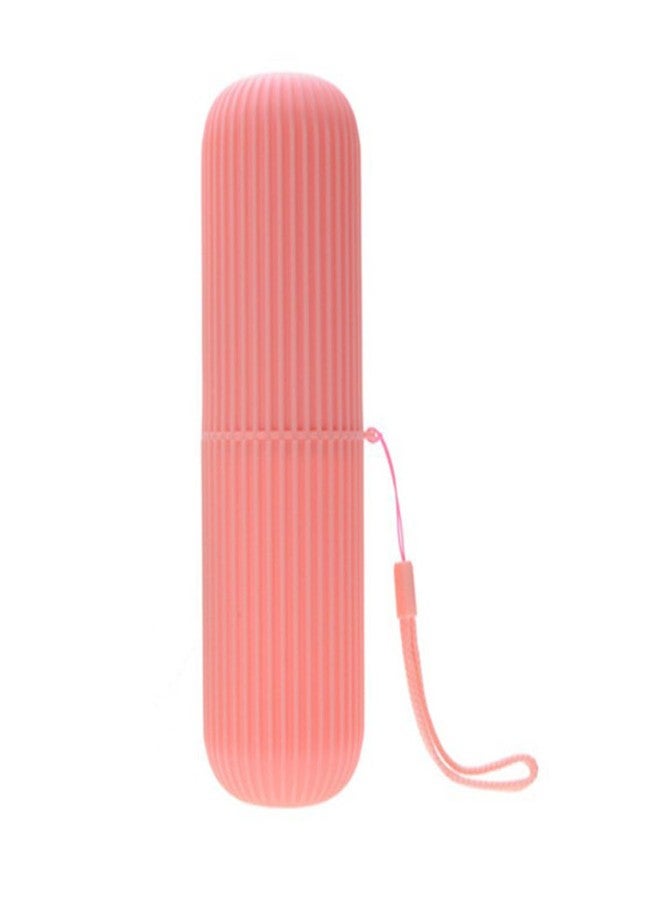 CHEOTIME Toothbrush Travel Case, 2 in 1 Toothbrush Holder and Rinse Cup Plastic Vertical Stripe Portable Travel Toothbrush Holder for Home Traveling Bathroom School - Image 1