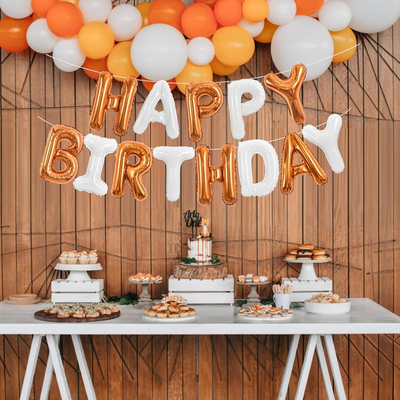 تونيفول لافتة بالونات عيد ميلاد سعيد من تونيفول، 16 بوصة، حروف مايلار فويل، لافتة عيد ميلاد قابلة لإعادة الاستخدام للفتيات والفتيان والأطفال والكبار، مستلزمات ديكورات حفلات عيد الميلاد (برتقالي أبيض) - Image 5
