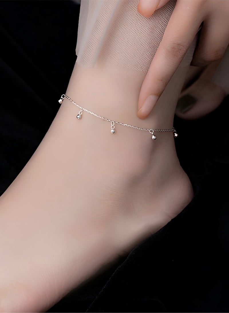 خلخال من الجسم كله 925 خرزة حبة فضية ، علبة هدايا ، عصرية ورائعة ، عطلة الشاطئ الصيفية ، هدية التعارف ، مزاجه ، فتاة متعددة الاستخدامات - Image 2