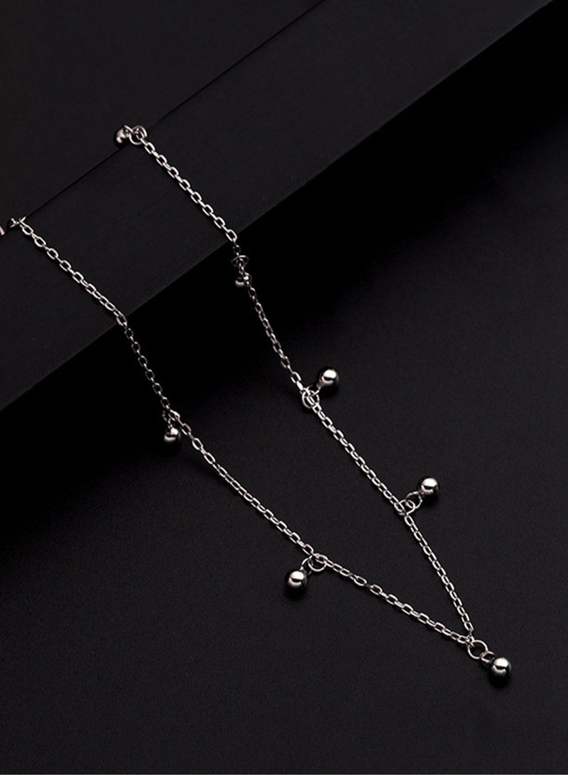 خلخال من الجسم كله 925 خرزة حبة فضية ، علبة هدايا ، عصرية ورائعة ، عطلة الشاطئ الصيفية ، هدية التعارف ، مزاجه ، فتاة متعددة الاستخدامات - Image 3