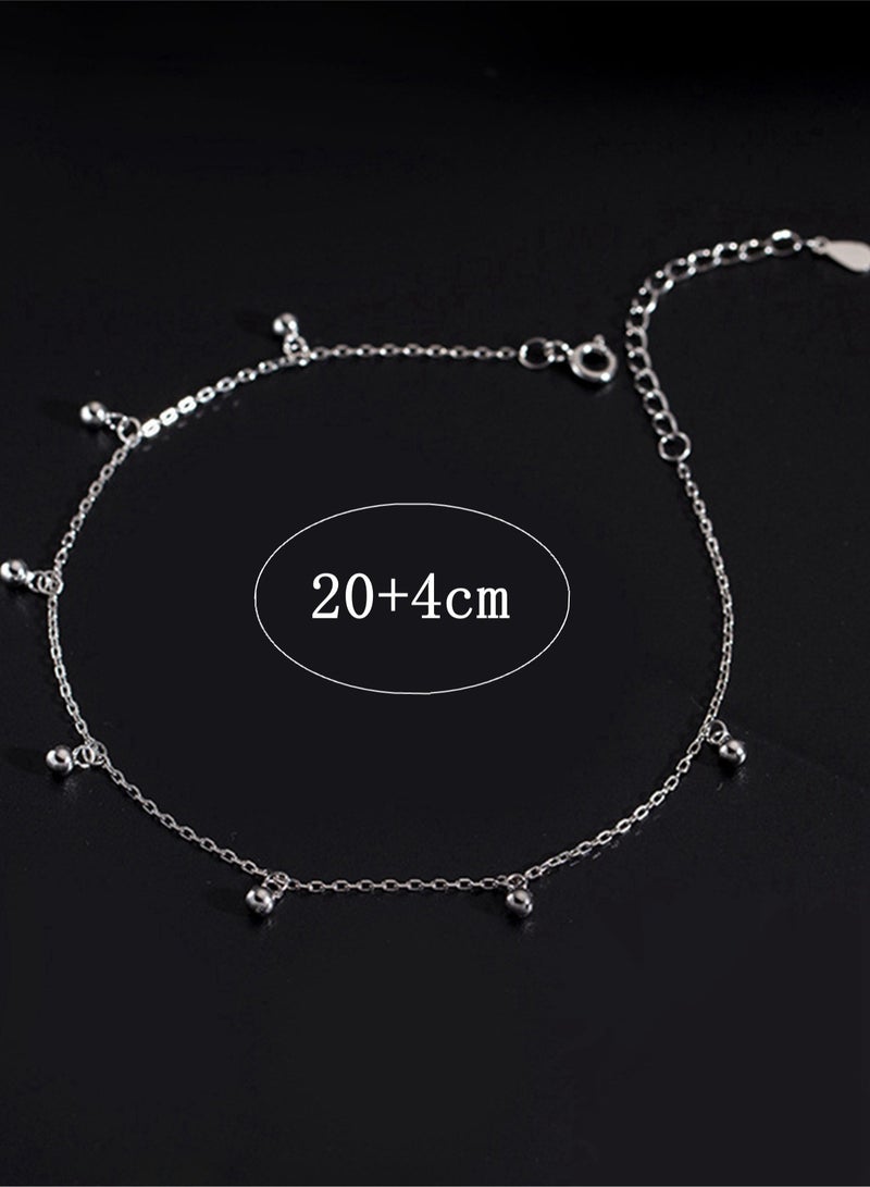 خلخال من الجسم كله 925 خرزة حبة فضية ، علبة هدايا ، عصرية ورائعة ، عطلة الشاطئ الصيفية ، هدية التعارف ، مزاجه ، فتاة متعددة الاستخدامات - Image 4