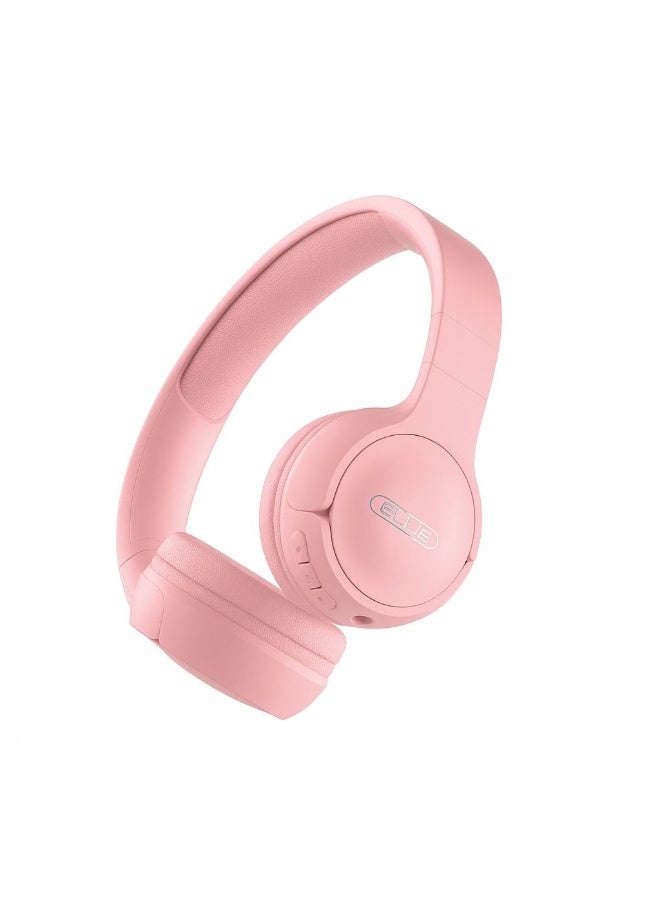 EILLIE EHH-282 Wireless Headphones – Amazing Stereo Sound – Built-in Microphone for Calls – Support TF Card and AUX – Ergonomic Design – Pink - Image 1