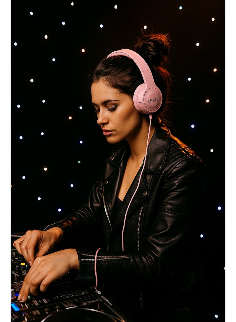 EILLIE EHH-282 Wireless Headphones – Amazing Stereo Sound – Built-in Microphone for Calls – Support TF Card and AUX – Ergonomic Design – Pink - Image 3