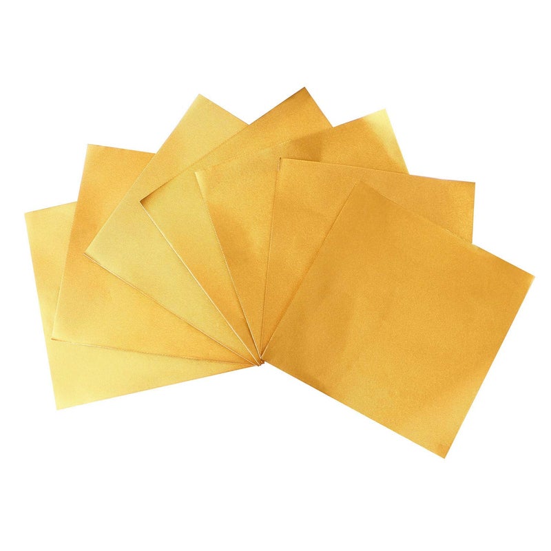 Webake Chocolate Candy Wrappers Aluminium Foil 100 Piece For Homemade Chocolate DIY Candies Fudge and Brownies 6 x 6 Inch Gold