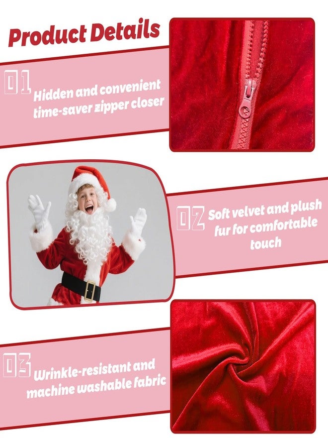 UDYR Kids Santa Costume - Santa Claus Suit for Child Boy Deluxe Santa Outfit for Christmas Halloween Parties&Events (Small) - Image 3
