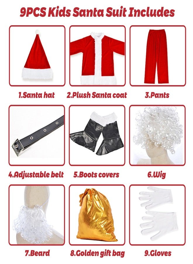 UDYR Kids Santa Costume - Santa Claus Suit for Child Boy Deluxe Santa Outfit for Christmas Halloween Parties&Events (Small) - Image 2