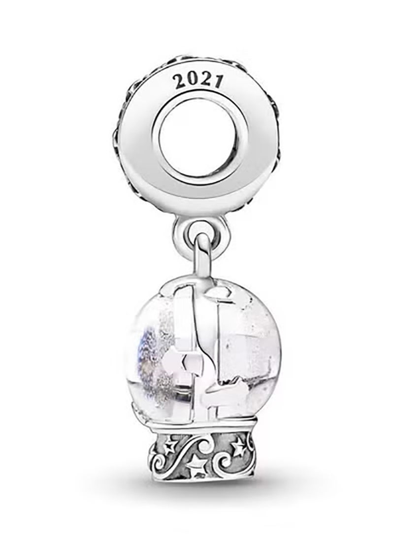 Pan Home Silver Crystal Ball Pendant, Carousel - Designed Charm - Image 1