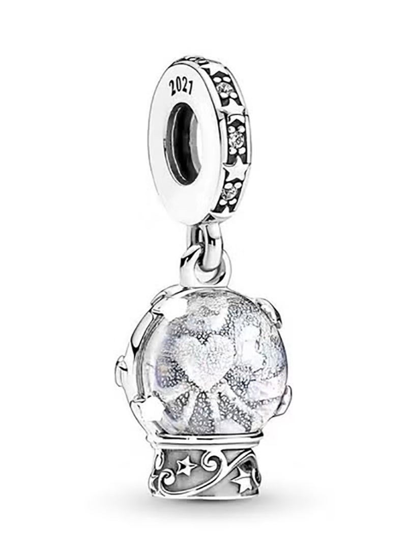 Pan Home Silver Crystal Ball Pendant, Carousel - Designed Charm - Image 2