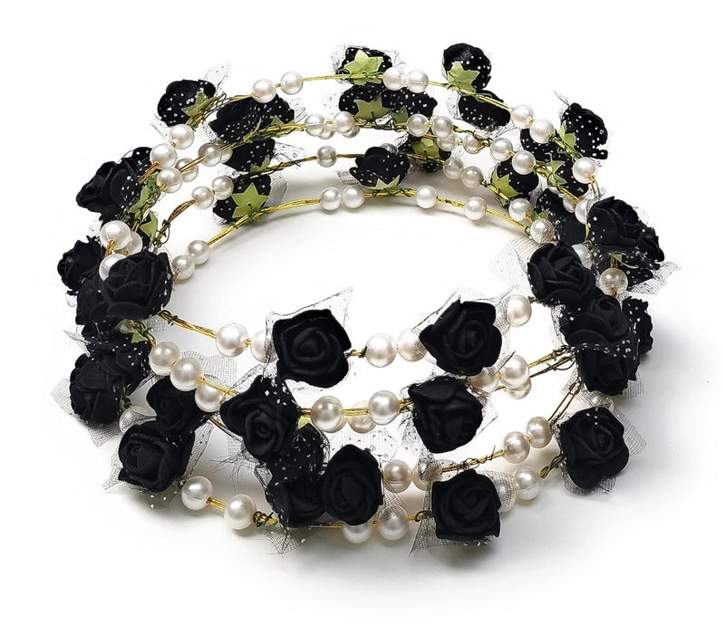 TRIPLC منتجات مووليافان إكليل زهور صناعي للعرائس حفلات الزفاف الشاطئية للسفر تاج تيارا للفتيات والمراهقات والنساء (عبوة من 2) - Image 3