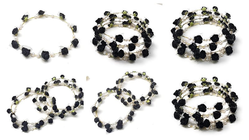 TRIPLC منتجات مووليافان إكليل زهور صناعي للعرائس حفلات الزفاف الشاطئية للسفر تاج تيارا للفتيات والمراهقات والنساء (عبوة من 2) - Image 1