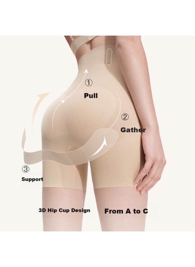 Ubras Seamless High Waist Tummy Control Lifting Shapewear Panties Women Oat Milk Color Triangle Panties S - Image 3