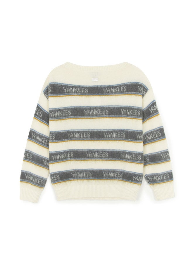 MLB Women'S Preppy Style Fashion Striped Off-Shoulder Knitted Sweater 25 Autumn Kpv02 - Image 3