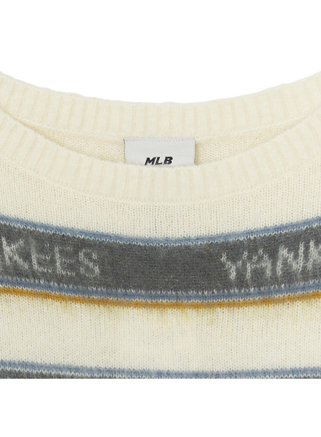 MLB Women'S Preppy Style Fashion Striped Off-Shoulder Knitted Sweater 25 Autumn Kpv02 - Image 4