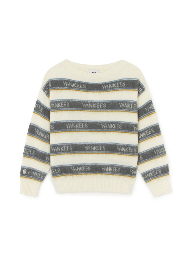 MLB Women'S Preppy Style Fashion Striped Off-Shoulder Knitted Sweater 25 Autumn Kpv02 - Image 2
