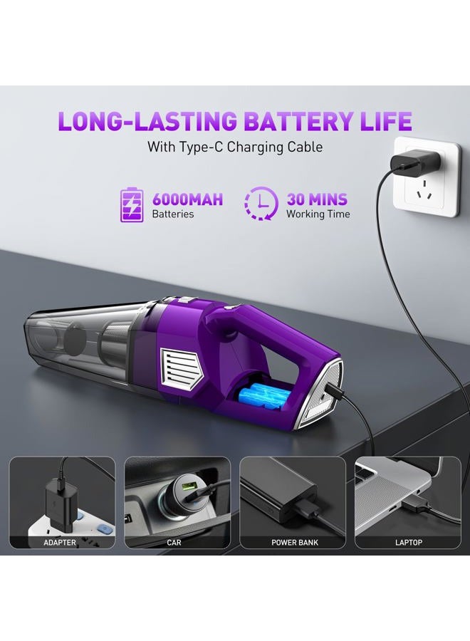 DBHAL Handheld Vacuum Cordless, 15000PA Powerful Suction Car Vacuum Cleaner Lightweight with Multi Accessories, Hand held Vacuum Cleaner Dust Busters Cordless Rechargeable for Car Home - Image 5