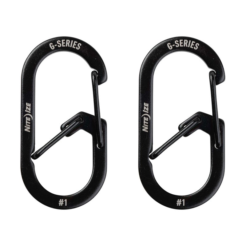 Nite Ize GS1-01-2R6 G-Series Dual Chamber Carabiner, Size #1 2-Pack, Black - Image 2