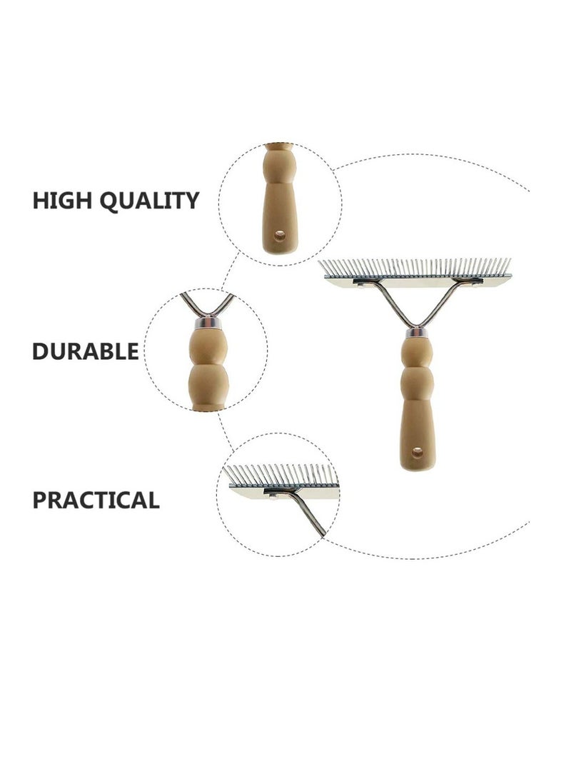 Excefore Hand Held Carpet Rake Pet Hair Remover, Carpet Portable Shag Rug Rake, Long Handle Low Pile Carpet Scraper Lint Remover for Cat Hair Removal, Carpet Corrector Comb Restore Carpet Softness (7inch) - Image 4