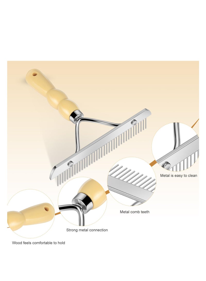 Excefore Hand Held Carpet Rake Pet Hair Remover, Carpet Portable Shag Rug Rake, Long Handle Low Pile Carpet Scraper Lint Remover for Cat Hair Removal, Carpet Corrector Comb Restore Carpet Softness (7inch) - Image 2