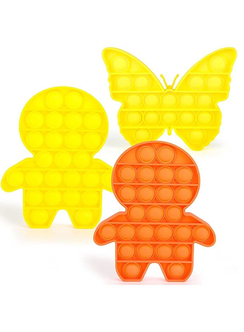 Y&D 3 Pcs Push Pop Bubble Sensory Fidget Toy, Autism Special Needs Stress Reliever, Squeeze Silicone Reliever Toy for Kids and Adults  - Image 1