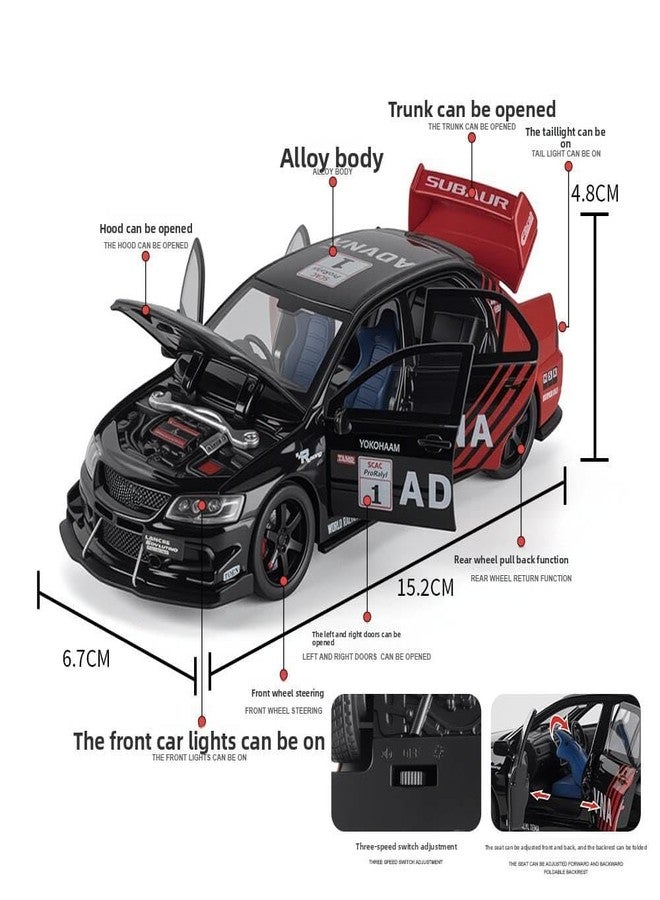 FEXXA Toy Car Compatible for 1:32 Mitsu bishi Lancer Evolution Model, Pull Back Diecast Collectible Car with Sounds ＆ Lights for Kids Boys Girls and Adults, Gift (ADVNA) - Image 3