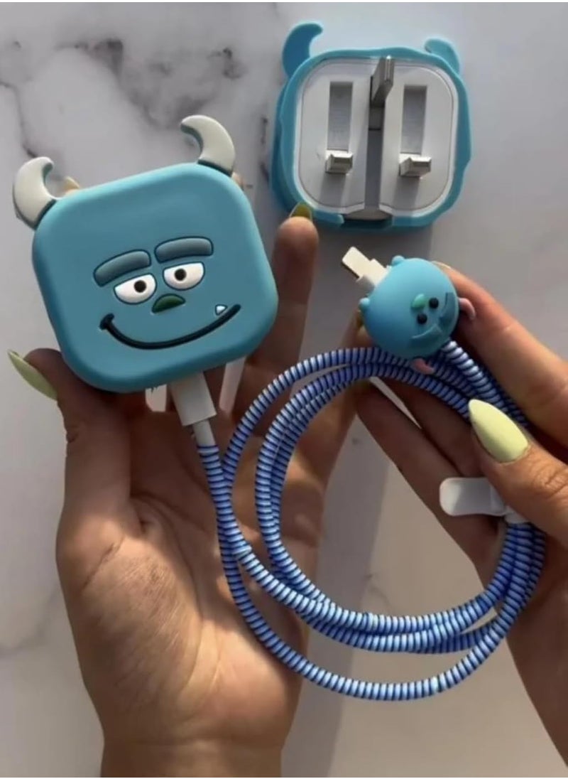Gemini 3D Cartoon Series Slim Charger Protector Compatible with iPhone 18W 20W Fast Charging Cable Protector Cover Data Cable Protector  - Image 1