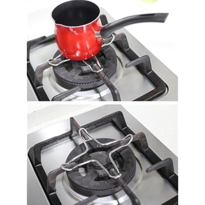 Lonimia 4Pcs Gas Stove Bracket Trivet Gas Ring Reducer Cooker Flat Pot Wire Rack Support For Wok Rings Stand Pot Rack For Coffee Pots Pans - Image 3