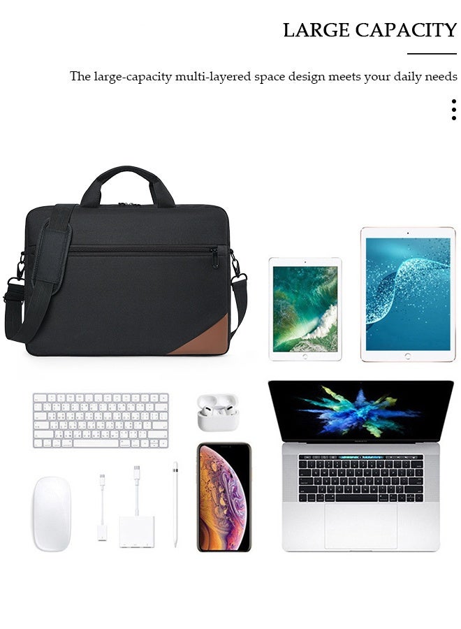 DUNISO 15.6 Inch Laptop Bag Lightweight Computer Bag Travel Business Briefcase Bag Crossbody Bag Water Resistance Shoulder Messenger Bag for Men and Women Work Office - Image 2