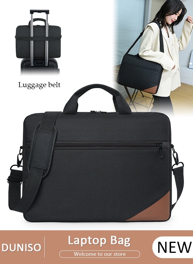 DUNISO 15.6 Inch Laptop Bag Lightweight Computer Bag Travel Business Briefcase Bag Crossbody Bag Water Resistance Shoulder Messenger Bag for Men and Women Work Office - Image 1