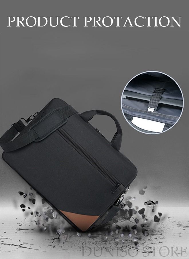 DUNISO 15.6 Inch Laptop Bag Lightweight Computer Bag Travel Business Briefcase Bag Crossbody Bag Water Resistance Shoulder Messenger Bag for Men and Women Work Office - Image 5