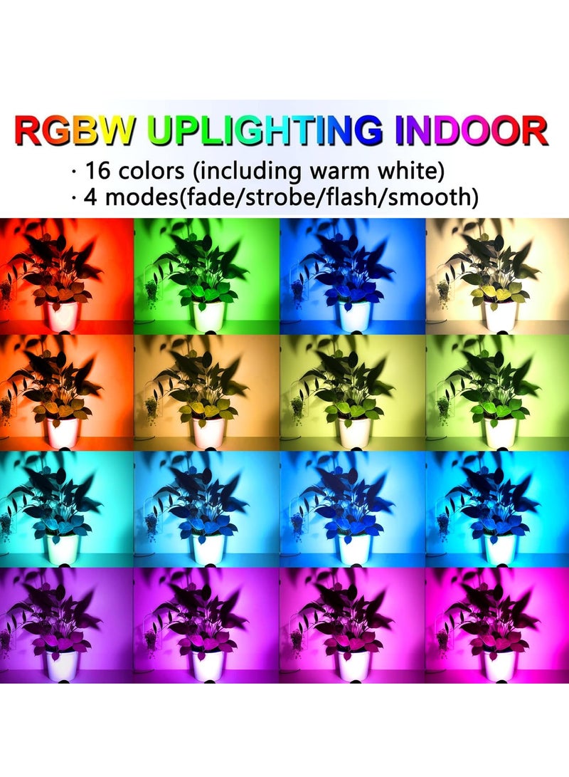 SYOSI 2 Pack 5W RGBW Landscape Lights 16 Color Changing Spotlight Outdoor Landscape Lighting with 2 Remote IP67 Waterproof Adjustable Angle 220V LED Landscape Lights for Yard Garden Pathway Lighting - Image 2