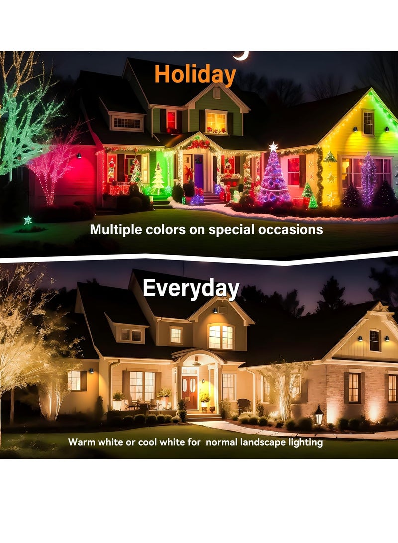 SYOSI 2 Pack 5W RGBW Landscape Lights 16 Color Changing Spotlight Outdoor Landscape Lighting with 2 Remote IP67 Waterproof Adjustable Angle 220V LED Landscape Lights for Yard Garden Pathway Lighting - Image 4