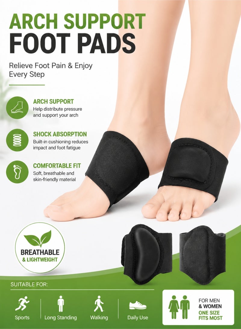 fdsport New Men's And Women's Arch Foot Pads, High Arch Arch Support, Shock-Absorbing Mid-Foot Half Pad, Flat Foot Internal And External Orthopedic Pad - Image 1
