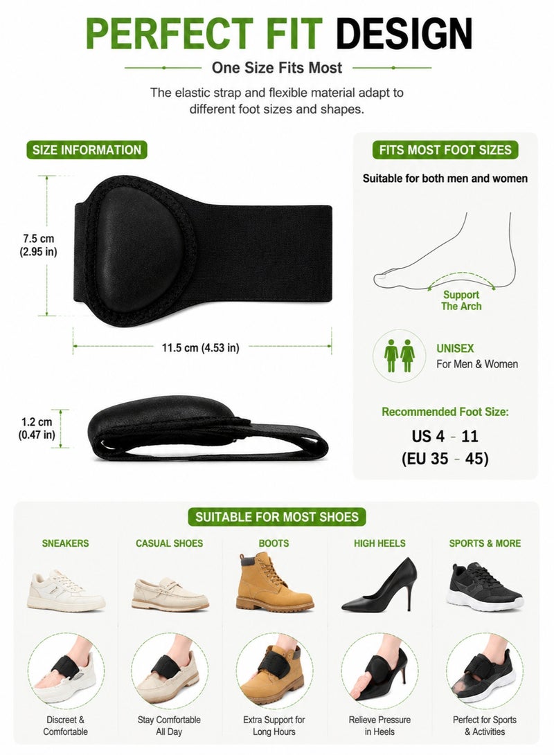 fdsport New Men's And Women's Arch Foot Pads, High Arch Arch Support, Shock-Absorbing Mid-Foot Half Pad, Flat Foot Internal And External Orthopedic Pad - Image 5
