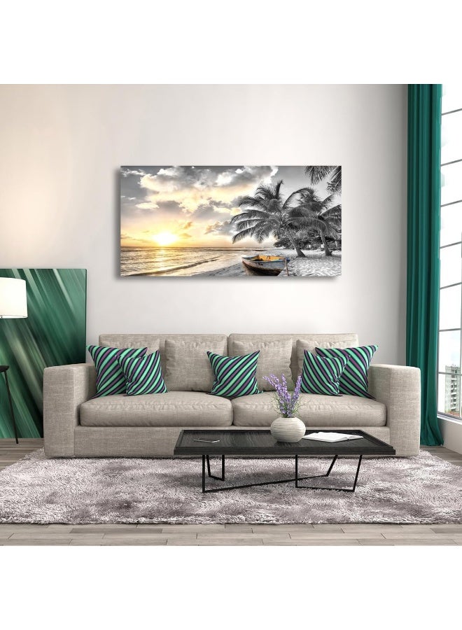 Home Trove Haichuang Decor Art Black And White Beach Pictures Canvas Wall Art  - Image 3