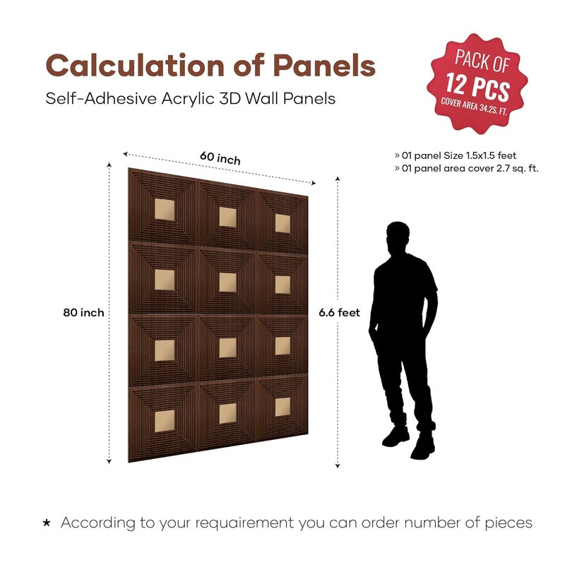 ELEVATE INTERIOR Self Adhesive Acrylic Mirror 3D Wall Panels | Sticker PVC Wallpaper for Wall Decor | Pack of 12 Pcs Cover Area 32.4 Sq. Ft. - Image 2