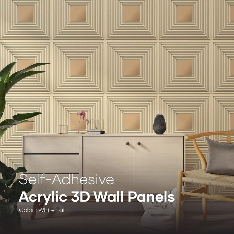 ELEVATE INTERIOR Self Adhesive Acrylic Mirror 3D Wall Panels | Sticker PVC Wallpaper for Wall Decor | Pack of 12 Pcs Cover Area 32.4 Sq. Ft. - Image 4